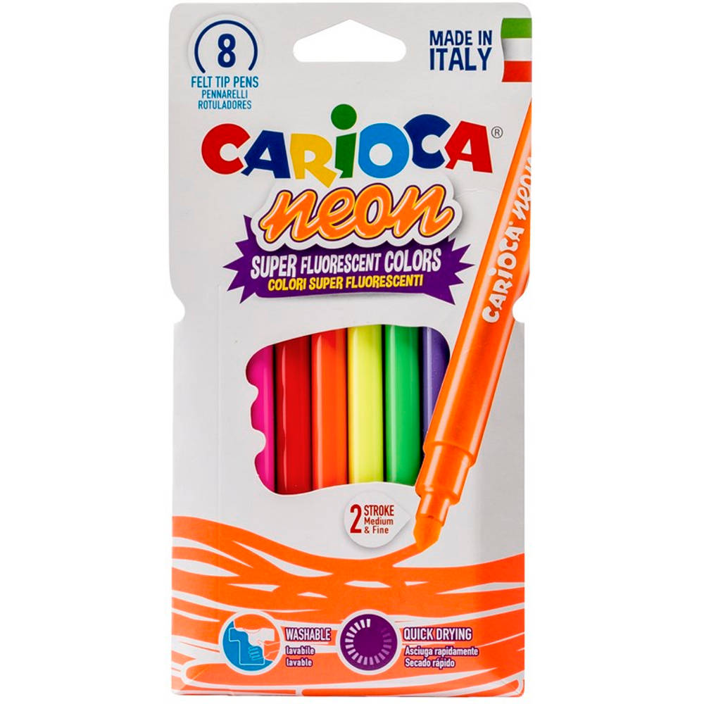 Carioca viltstiften neon set van 8