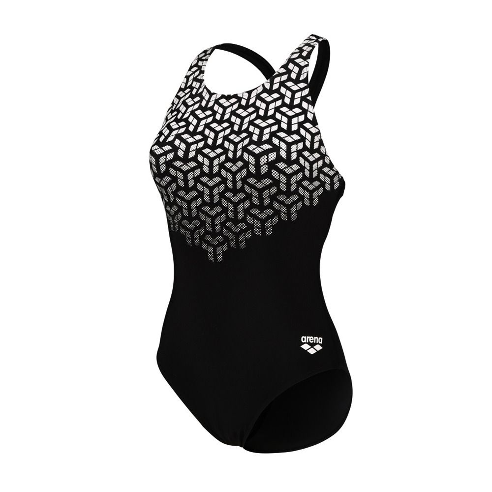 Arena KIKKO V BACK GR - Maillot de bain 1 pièce Femme black/black