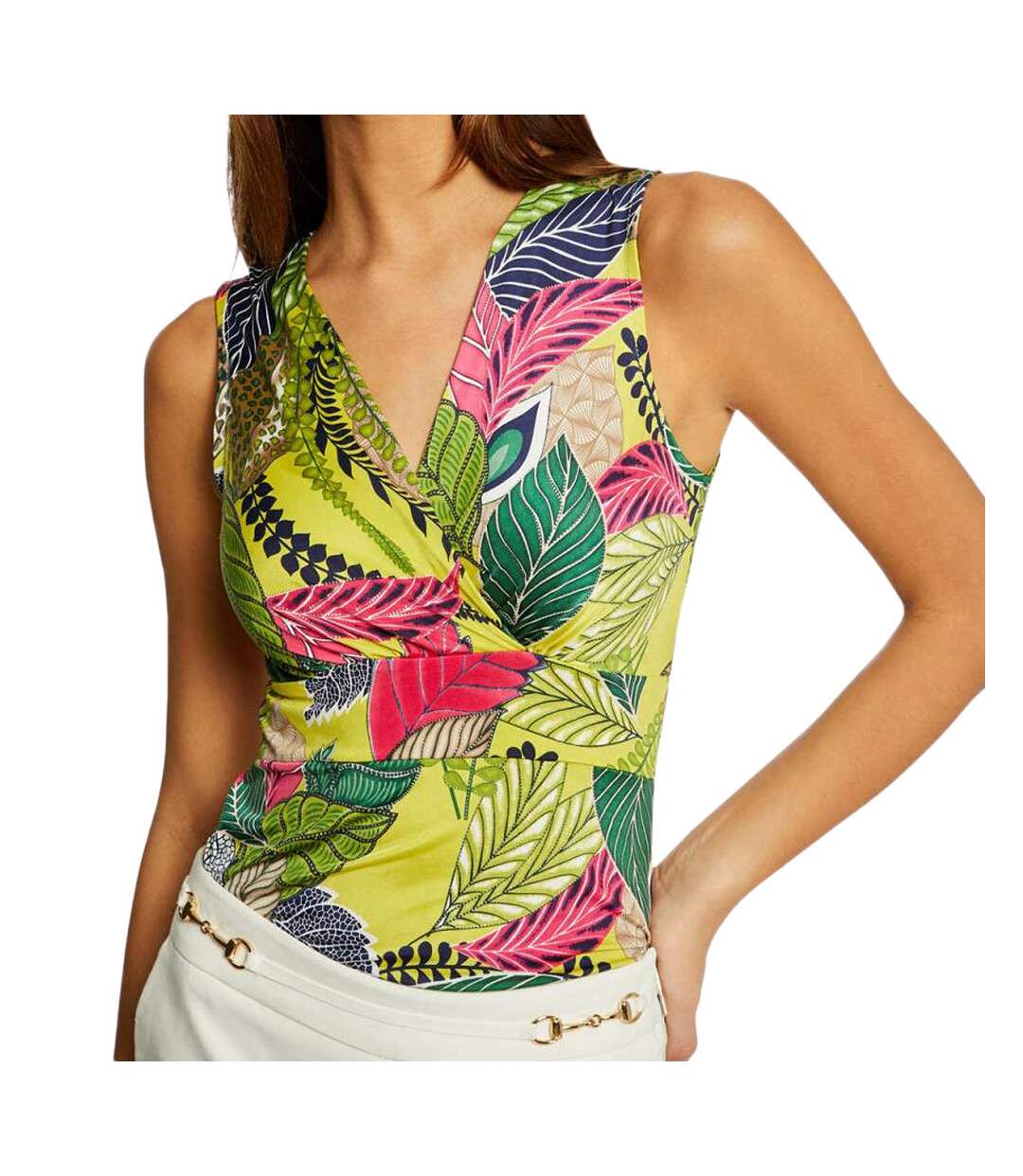 Top Vert à fleurs Femme Morgan Dpepsa
