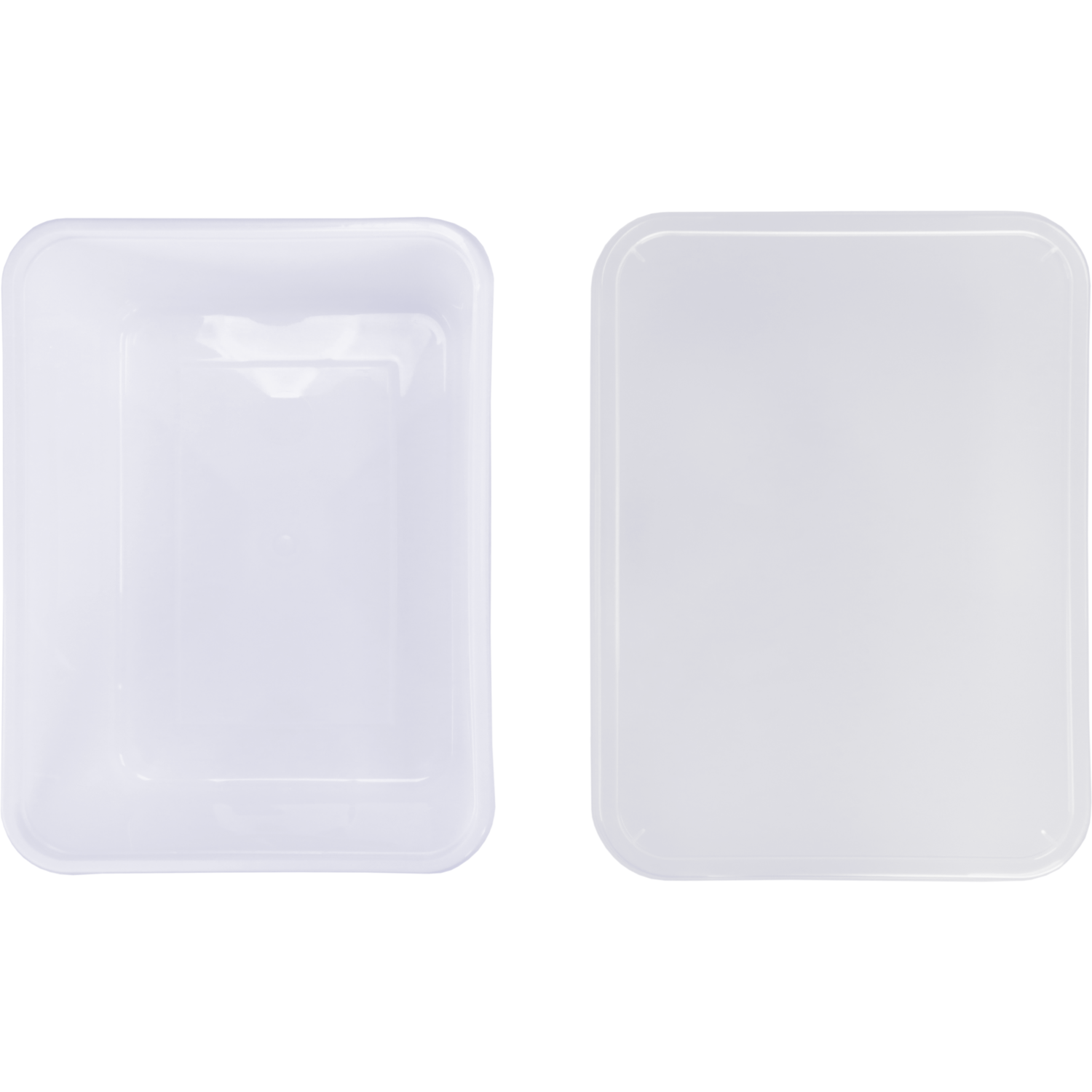 Bak, PP, 1000ml, incl. deksel, 183x135x63mm, wit/transparant