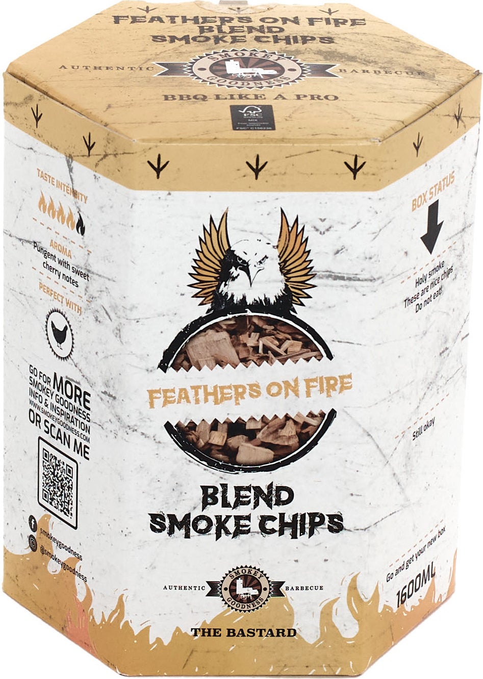 The Bastard rooksnippers Smokey Goodness Feathers on Fire Blend smoke chips 1600 ml