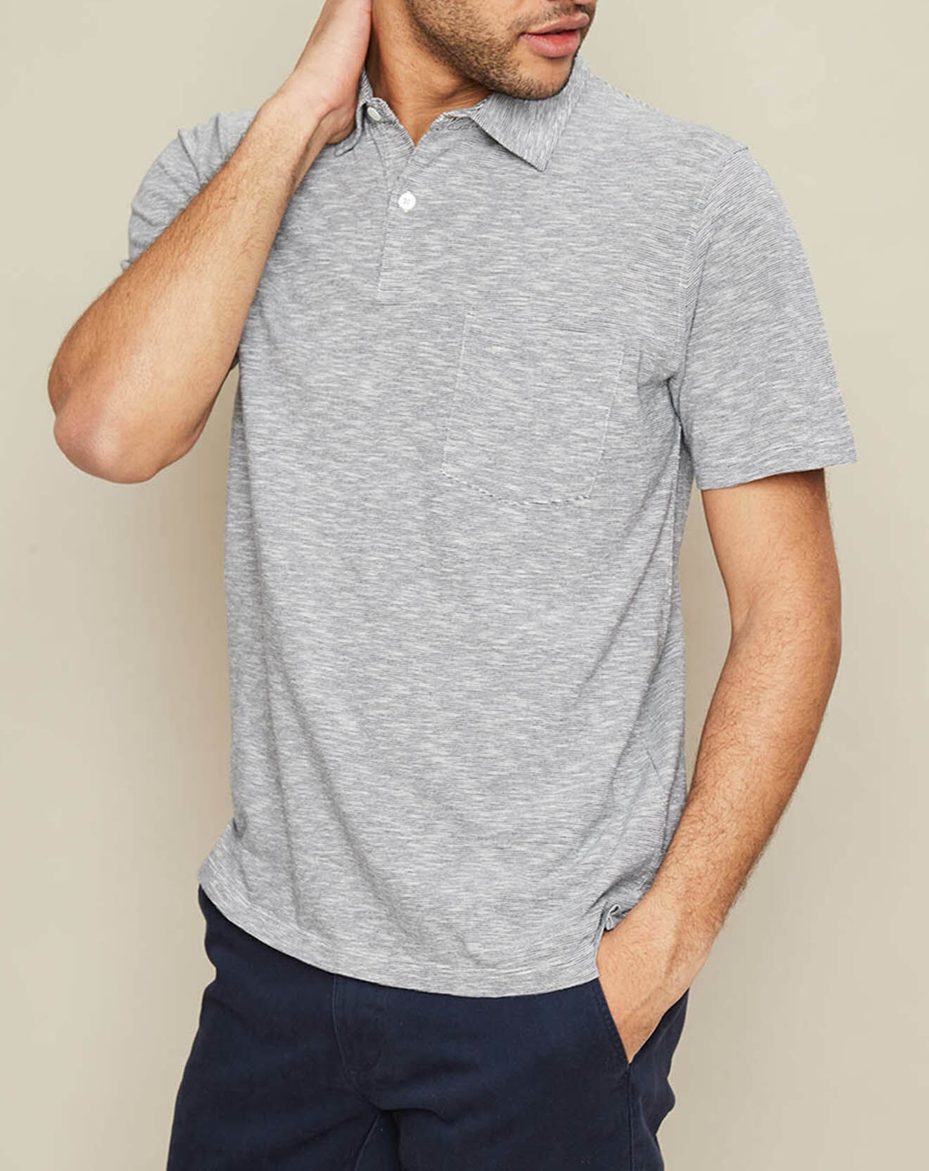Hartford Polo rayé indigo/blanc