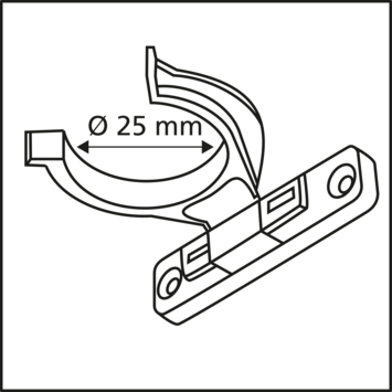 Plintklem voor kastpoten 25 mm - 2 stuks