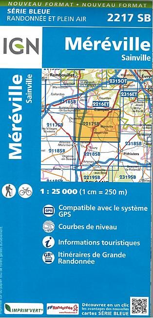 IGN - 2217 SB ETAMPES MEREVILLE 1 25 000