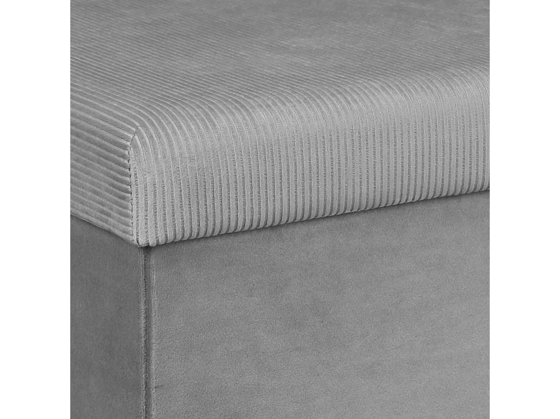 Coffre Banc Pliable Velours Cotele Giulia Gris
