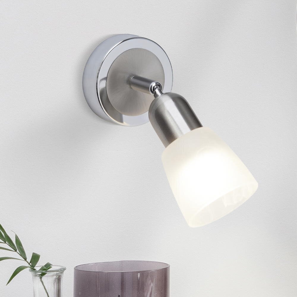 LED wandlamp Bethany in zilver en chroom 4W 400lm E14