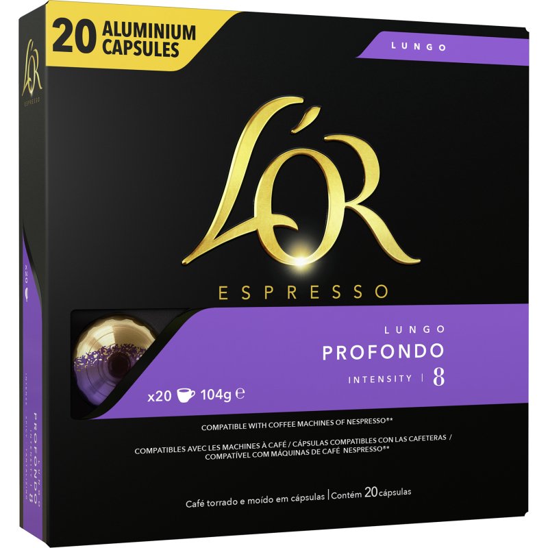 Capsules de café L'Or Espresso Lungo Profondo - Boîte de 20