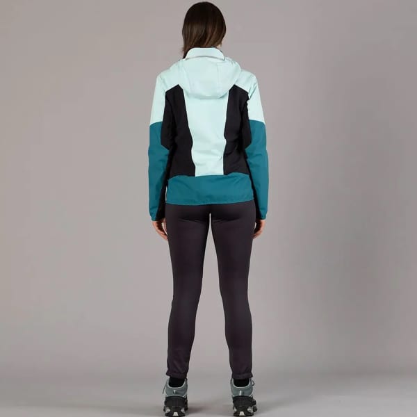 Veste randonnée CMP WOMAN UNLIMITECH 2.5L JACKET HYBRID FIX HOOD TEAL