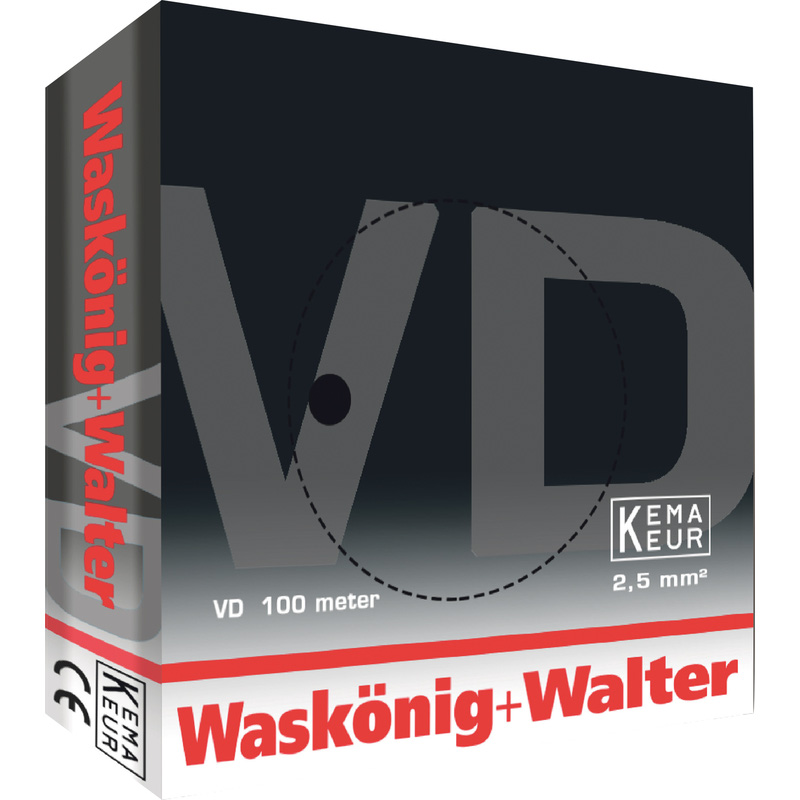 Waskonig VD H07 V-U 1,5mm zwart 100m