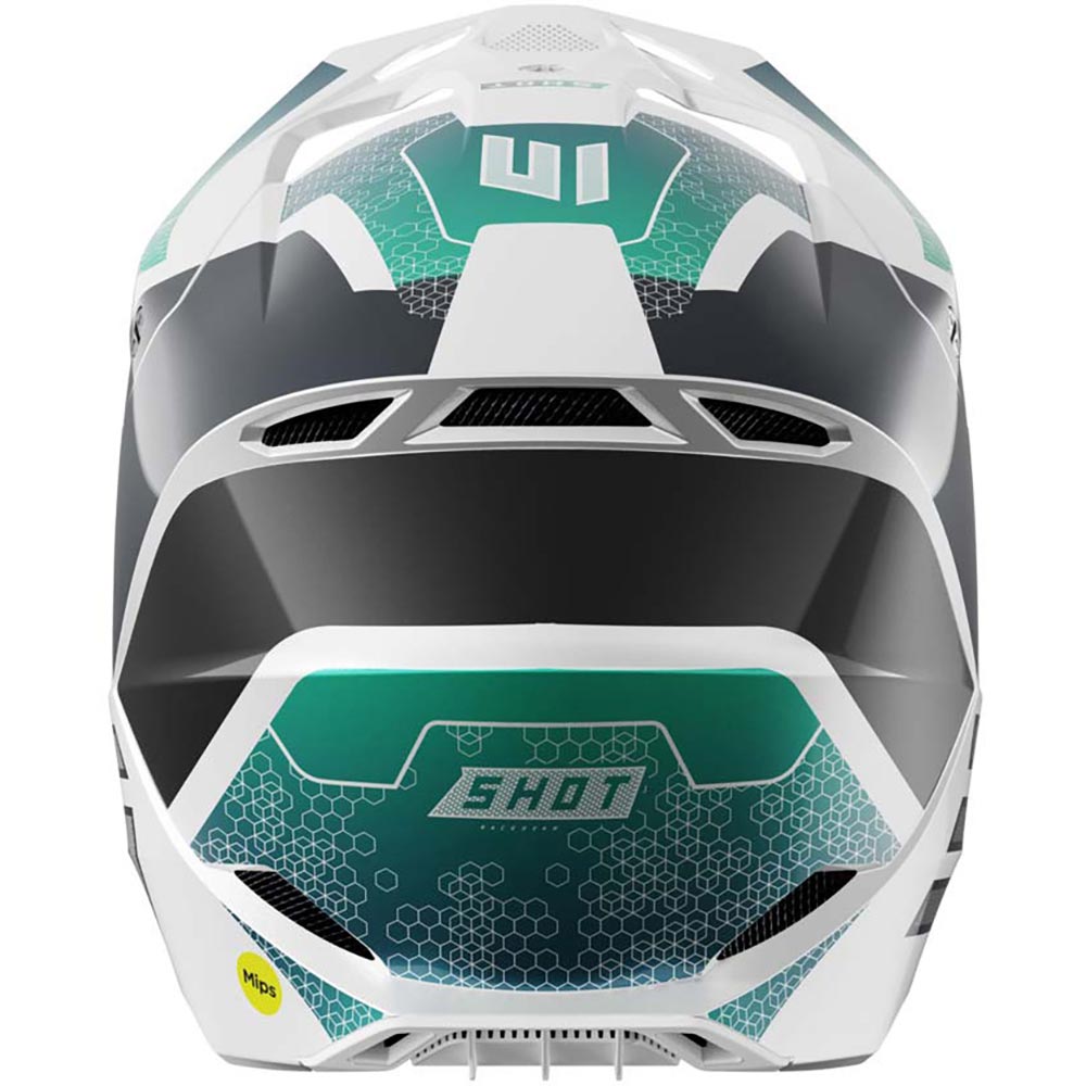 Shot - Casque Race Phaser Blanc / Bleu / Turquoise / Brillant