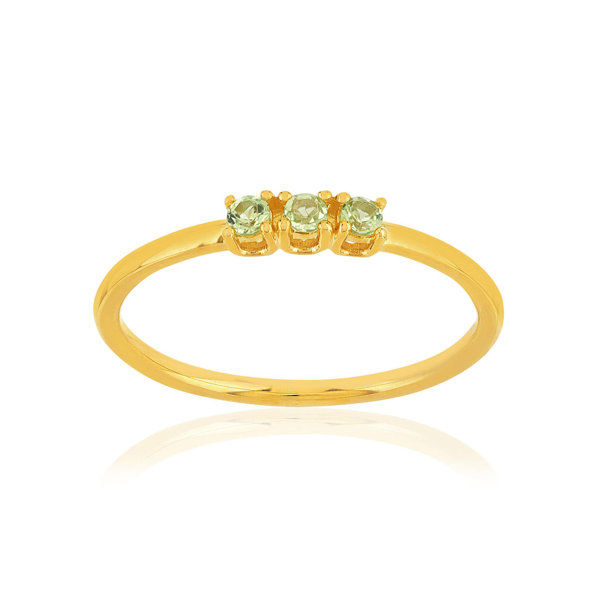 Bague or 375 jaune péridots