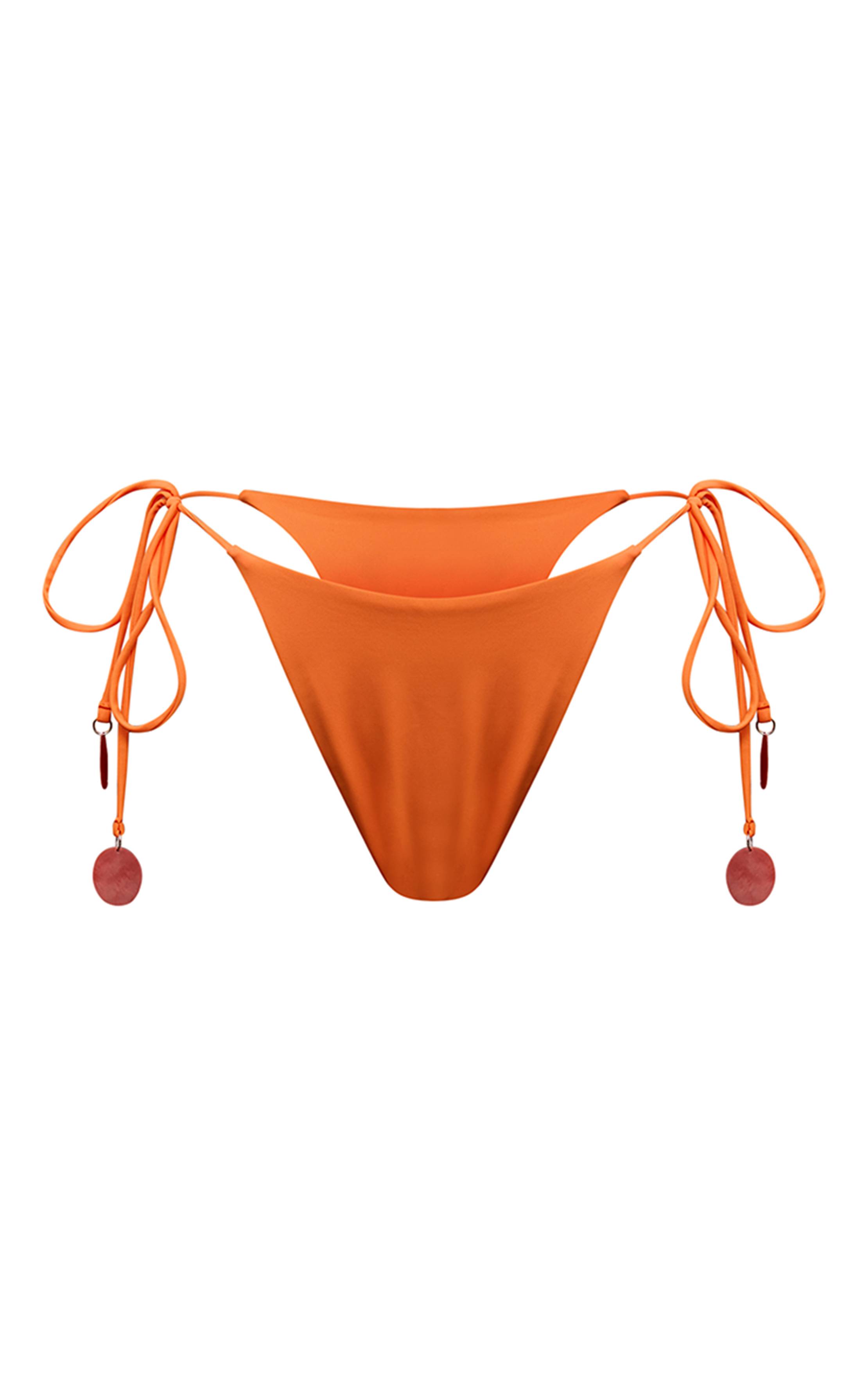 Orange Bas De Bikini À Nouer Avec Ornements De Disques