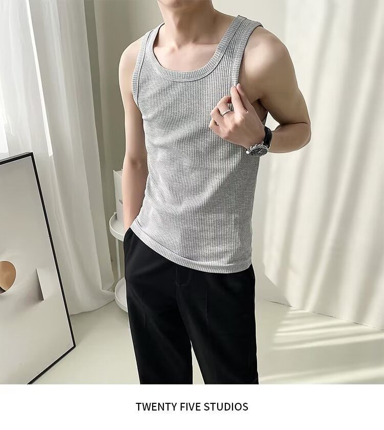 Acritus - Tanktop met ronde hals en effen patroon