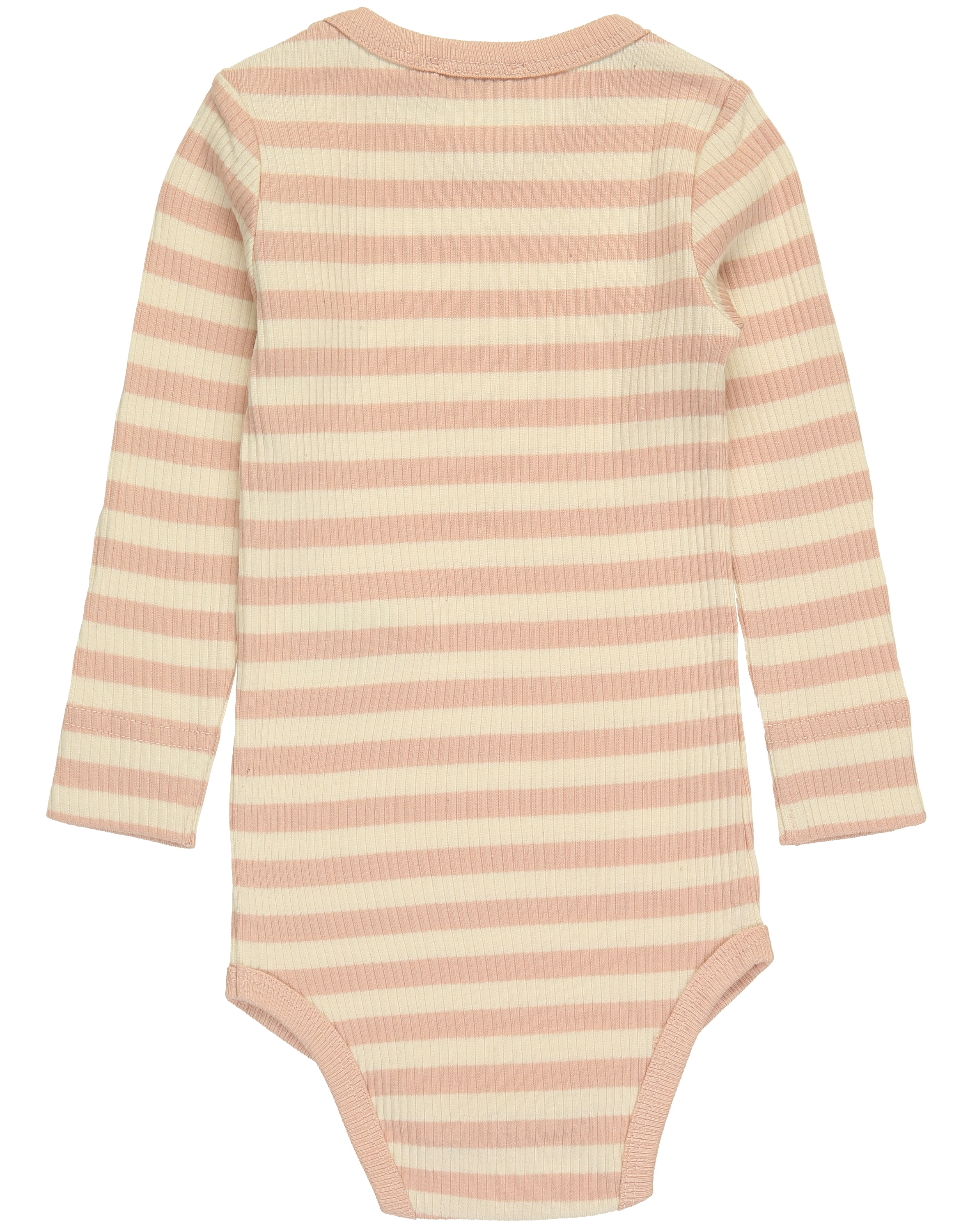 Langarmbody RIB STRIPE in rose/offwhite