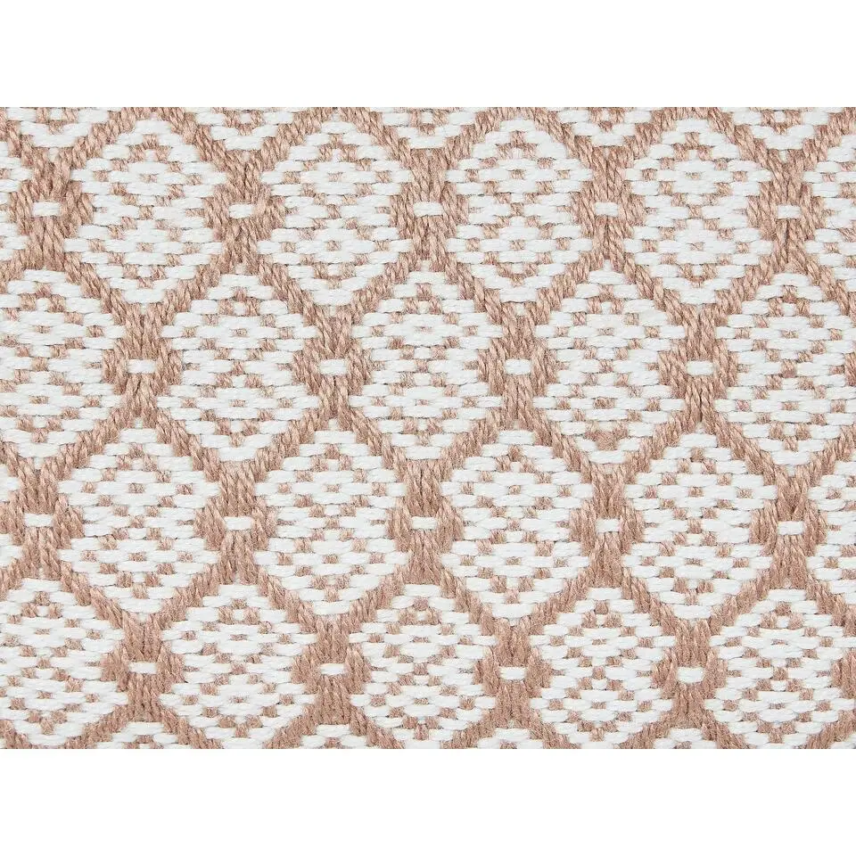 SHORAN - Buitenpoef - Beige/Wit - 50 x 50 x 30 cm - Synthetisch