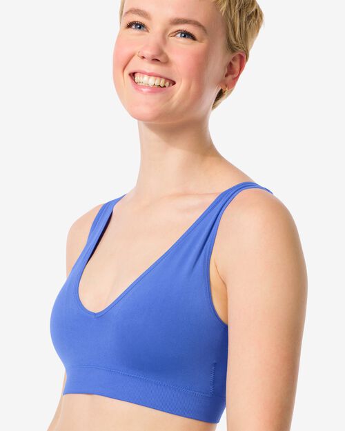 brassière préformée sans couture sans armatures bleu cobalt