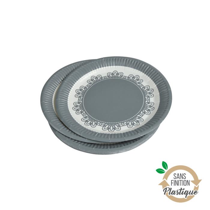 SET 10 ASSIETTES CARTON D.18CM ESPRIT DE CAMPAGNE