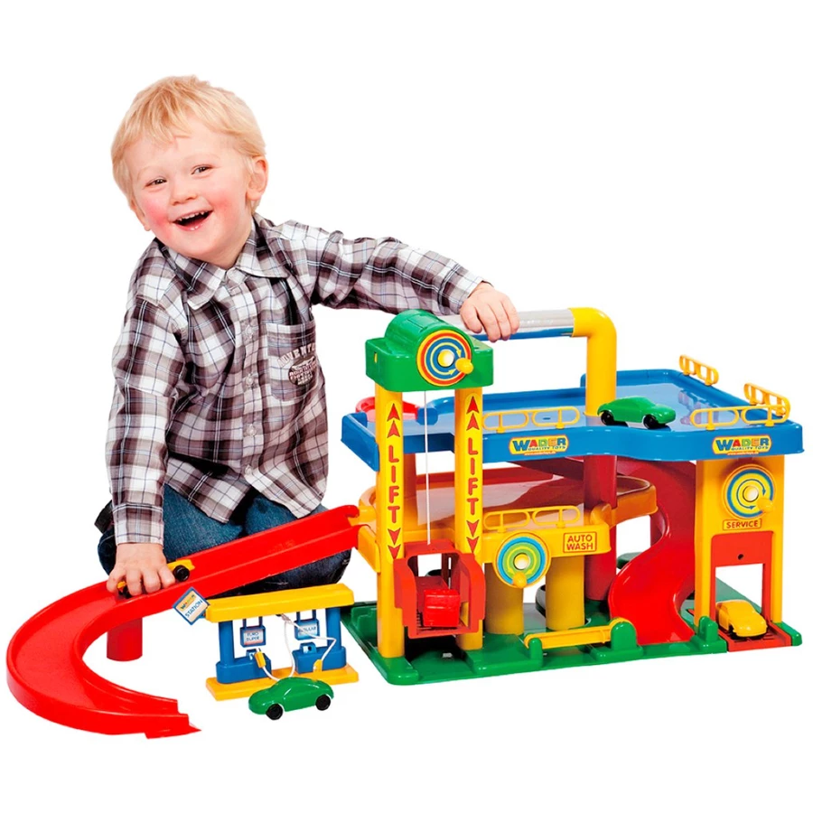 WADER QUALITY TOYS Garage Nr. 1 mit Autos