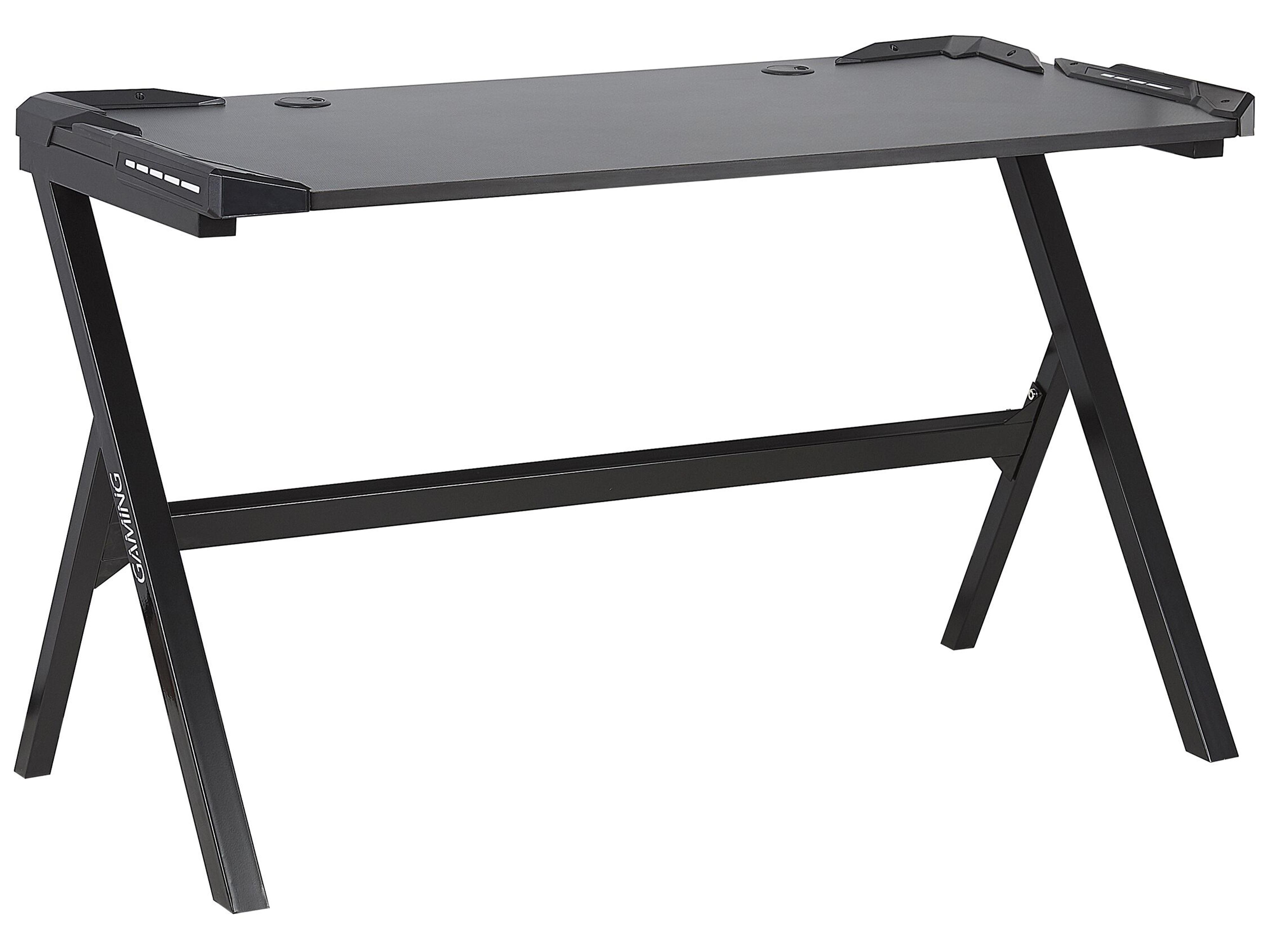 Game bureau DANVERS Zwart 120 cm 60 cm RGB LED