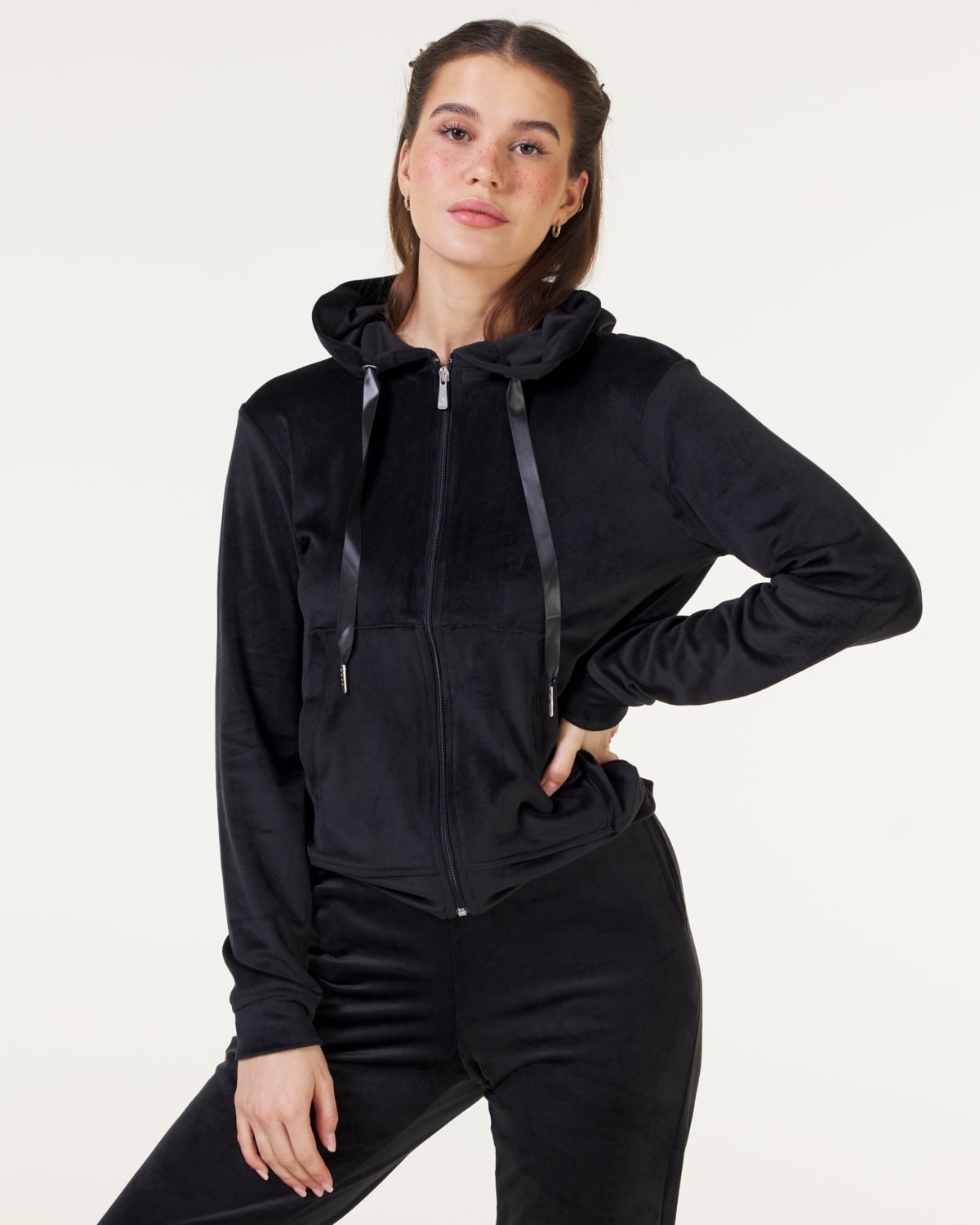 Jacey Velour Set Black