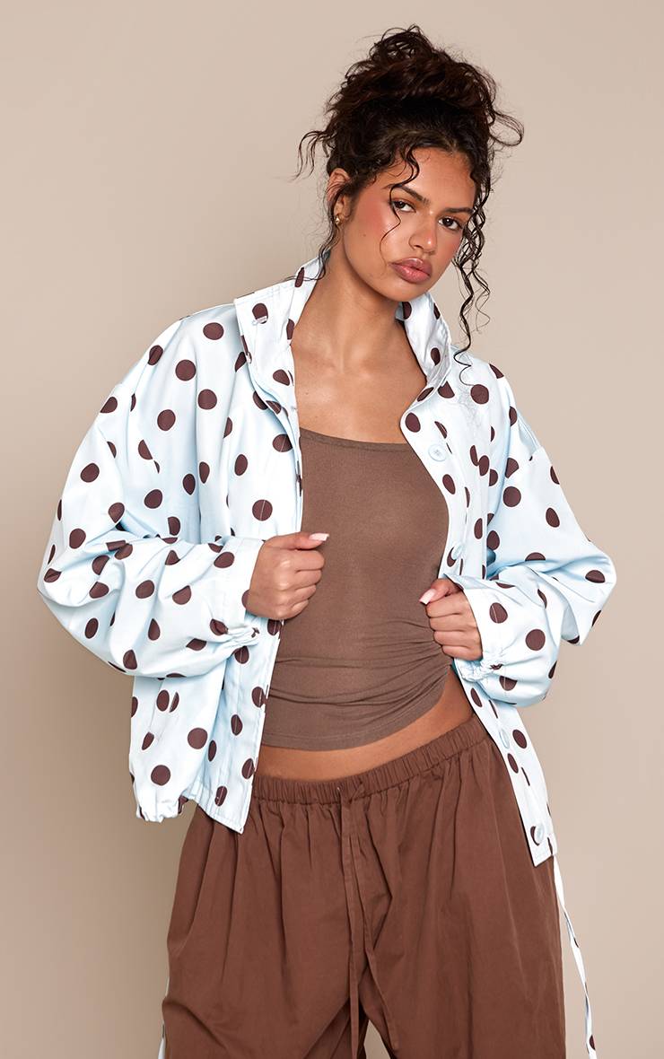 Bleu Layette Veste Boutonnée À Pois