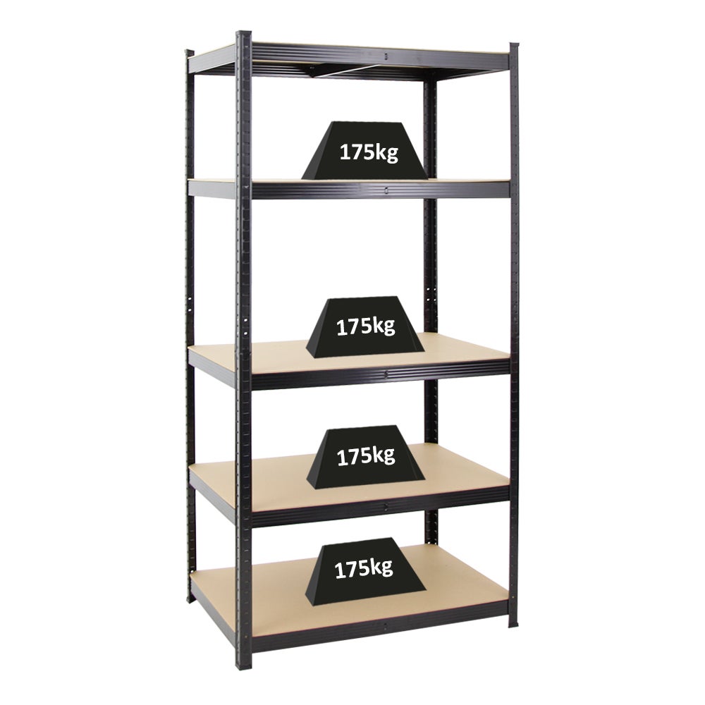 PROREGAL Heavy-Duty stellingkast Taurus HxBxD 180 x 90 x 60 cm Draagvermogen 175 kg Zwart
