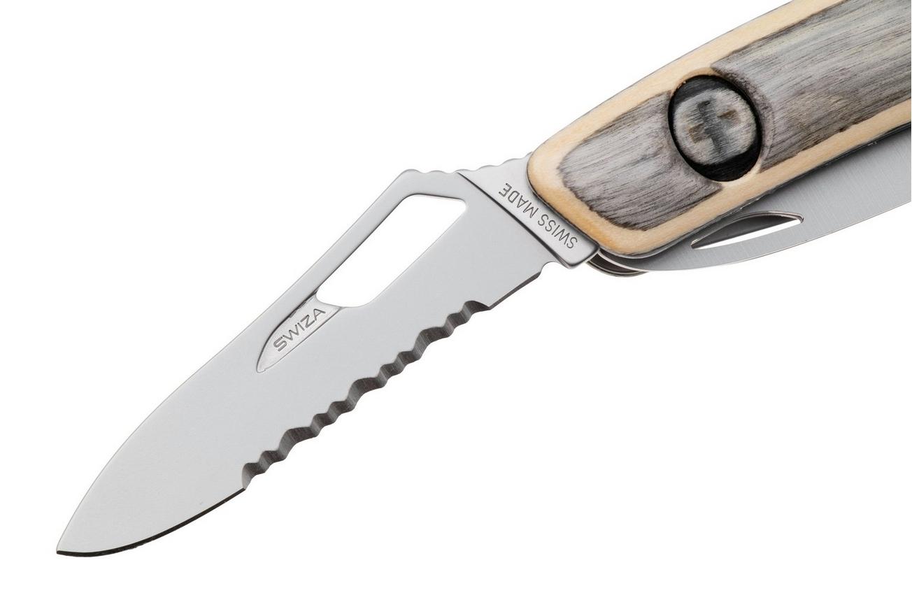 Swiza SH09 TR AM, KST.0136.6520, Laminate White, Zwitsers zakmes, partly serrated, 9 tools