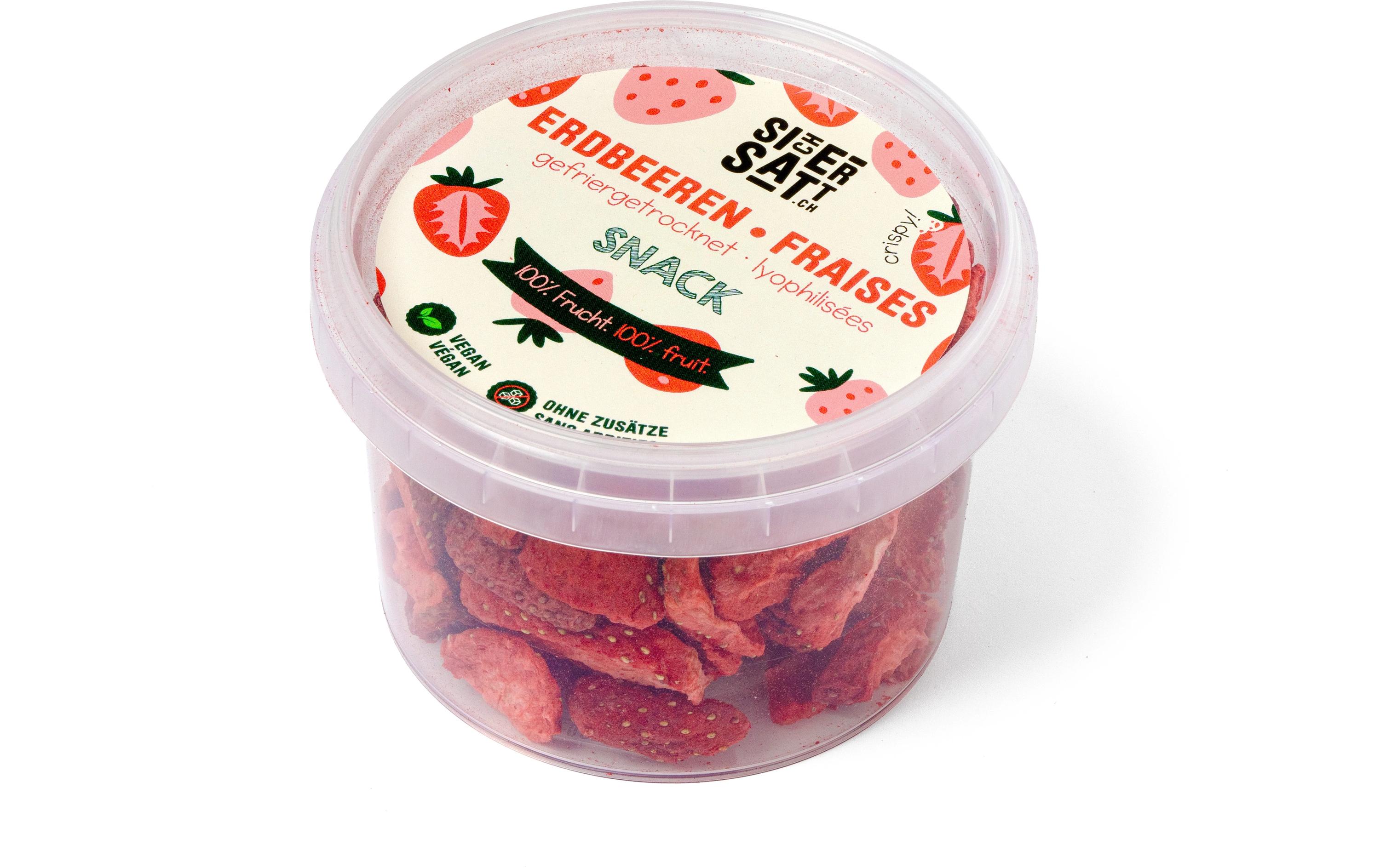 Erdbeeren Snack gefriergetrocknet 30 gGefriergetrockneter Früchtesnack im praktischen Format