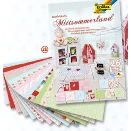 Folia Bastelpapierblock 24x34 Mittsommerland 13xKart+13xPap.