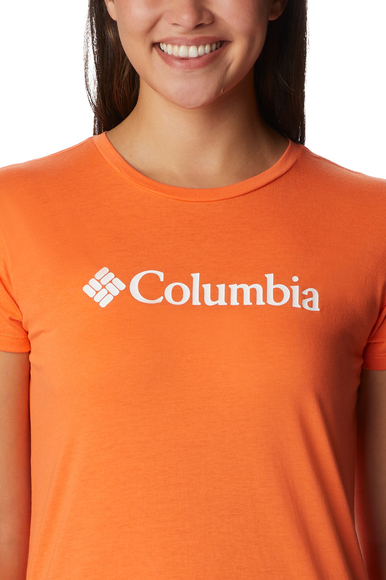 Camiseta feminina casual estampada Columbia Trek™ - Laranja