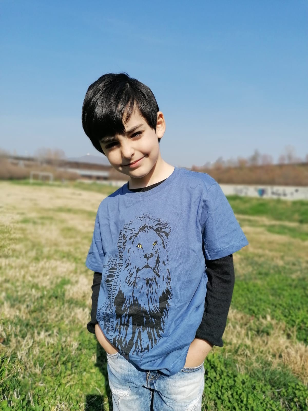 Camiseta Lion para meninos/meninas, verde