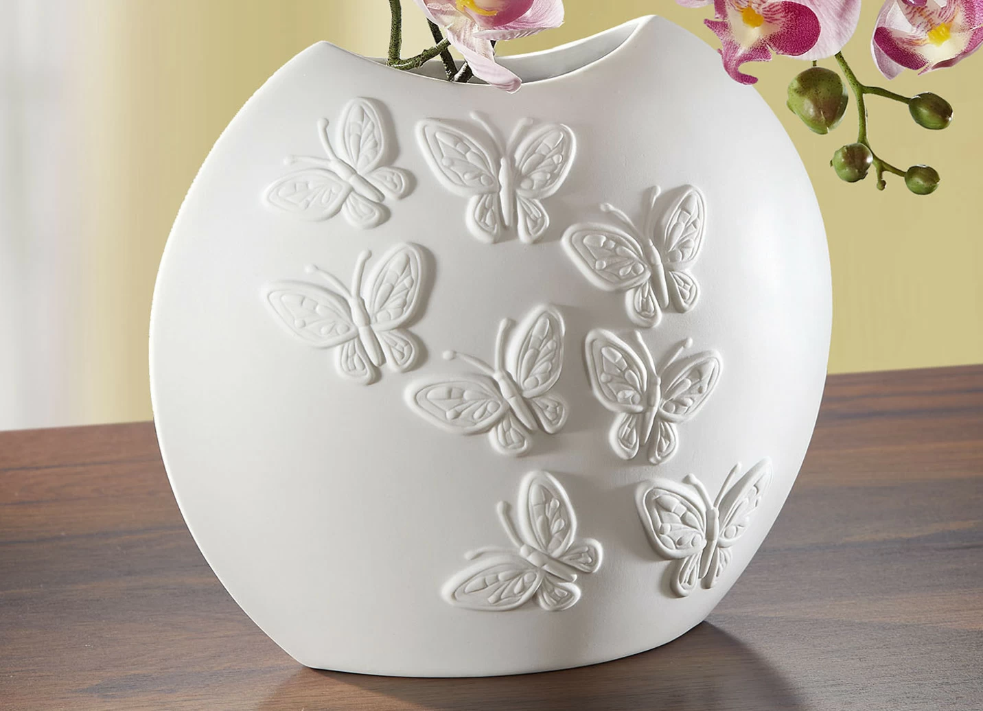 Vase Papillon mit Relief-Schmetterlingsmotiv