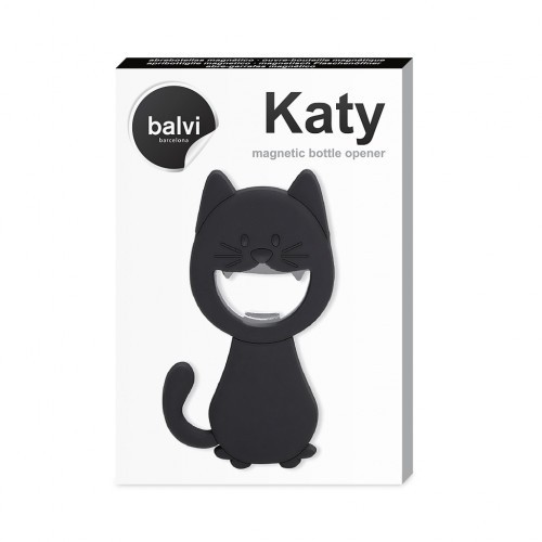 Abridor de garrafas em formato de gato Katy, cinza