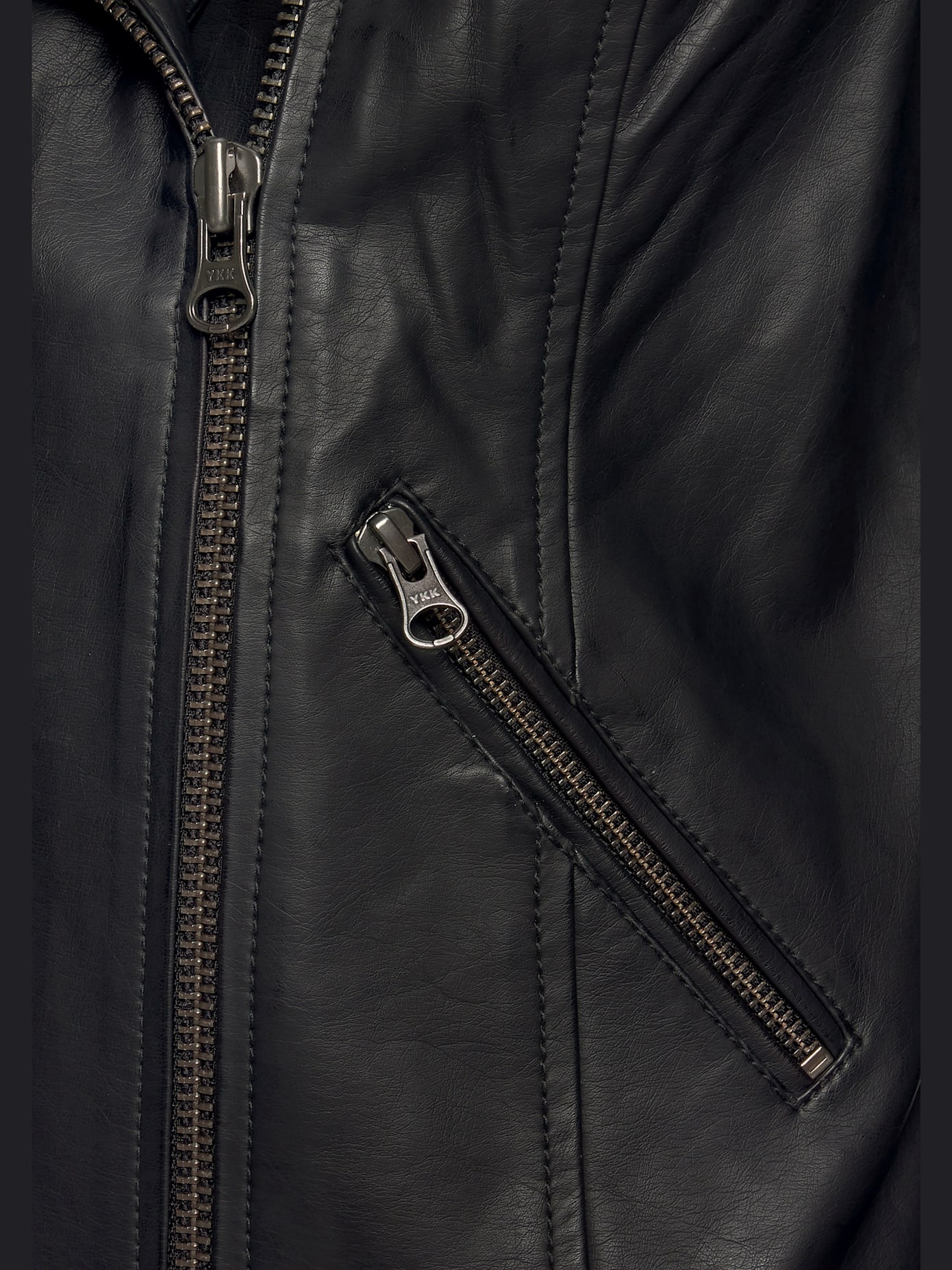 Veste en imitation cuir veste de motard courte en matière synthétique