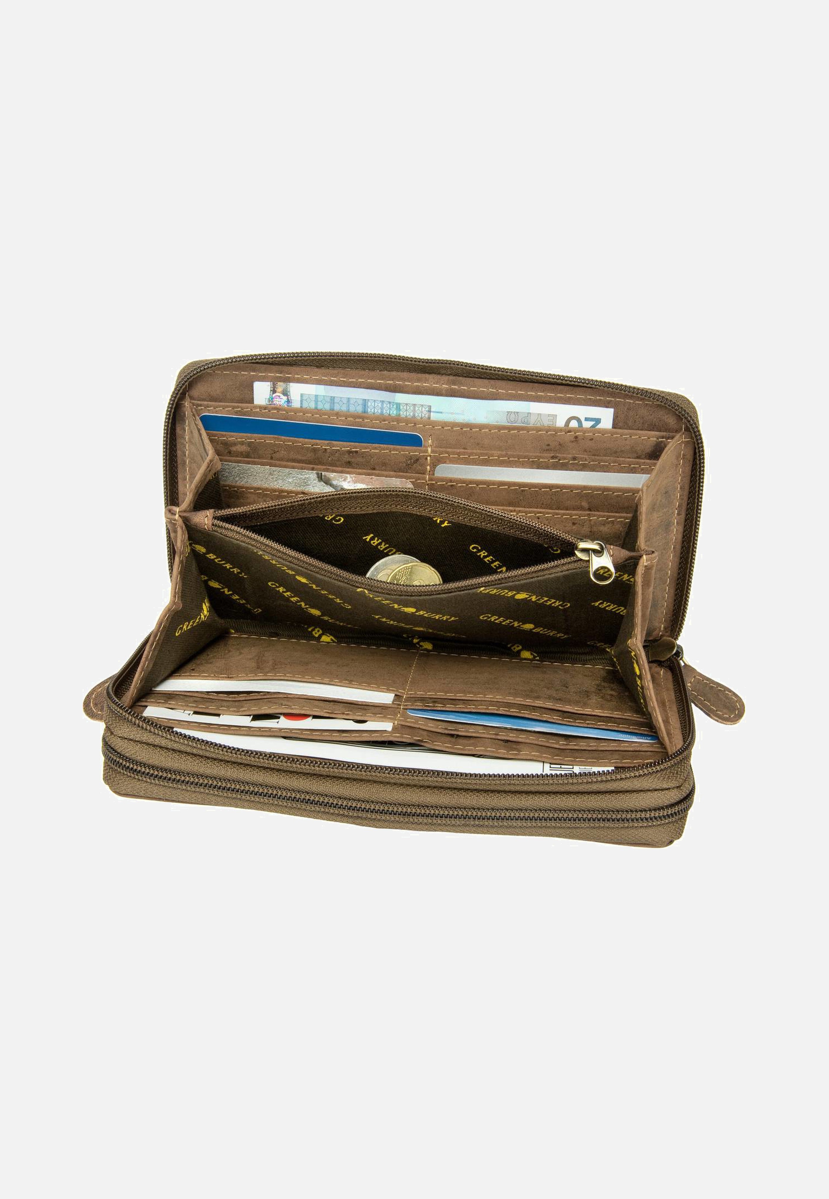 Vintage Leder Sattelbraun - Portemonnaie