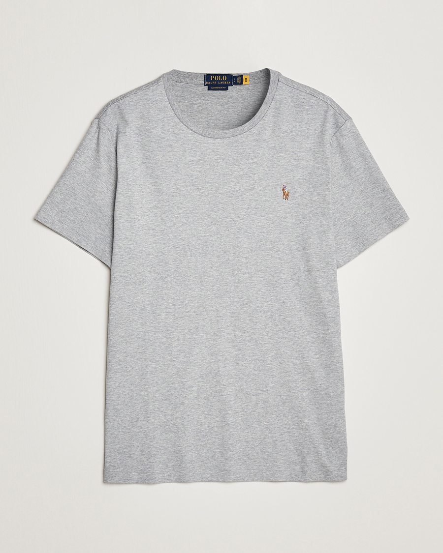 Polo Ralph Lauren Luxury Pima Cotton Crew Neck T-Shirt Andover Heather