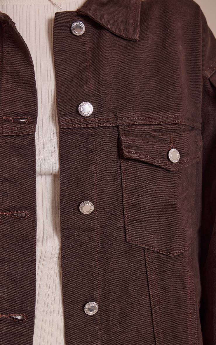 Dark Chocolate Veste En Denim Oversize À Manches Cocon