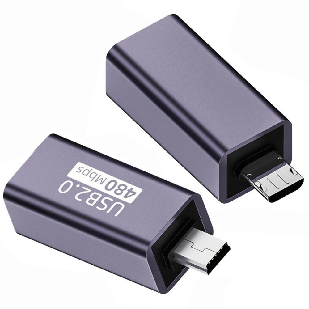 (2er Set) Micro USB / Mini USB auf USB B Adapter für Drucker Scanner Festplatten - Grau