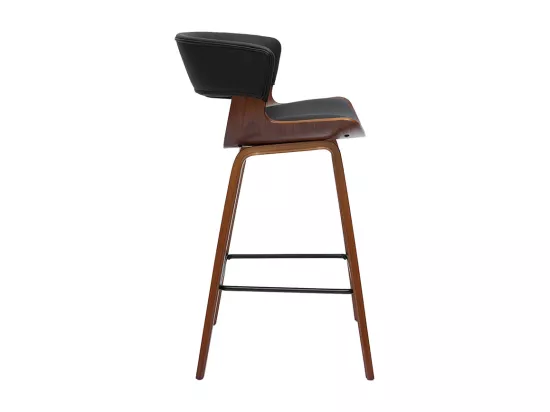Tabourets de bar design noir et bois foncé H65 cm (lot de 2) SYRAH
