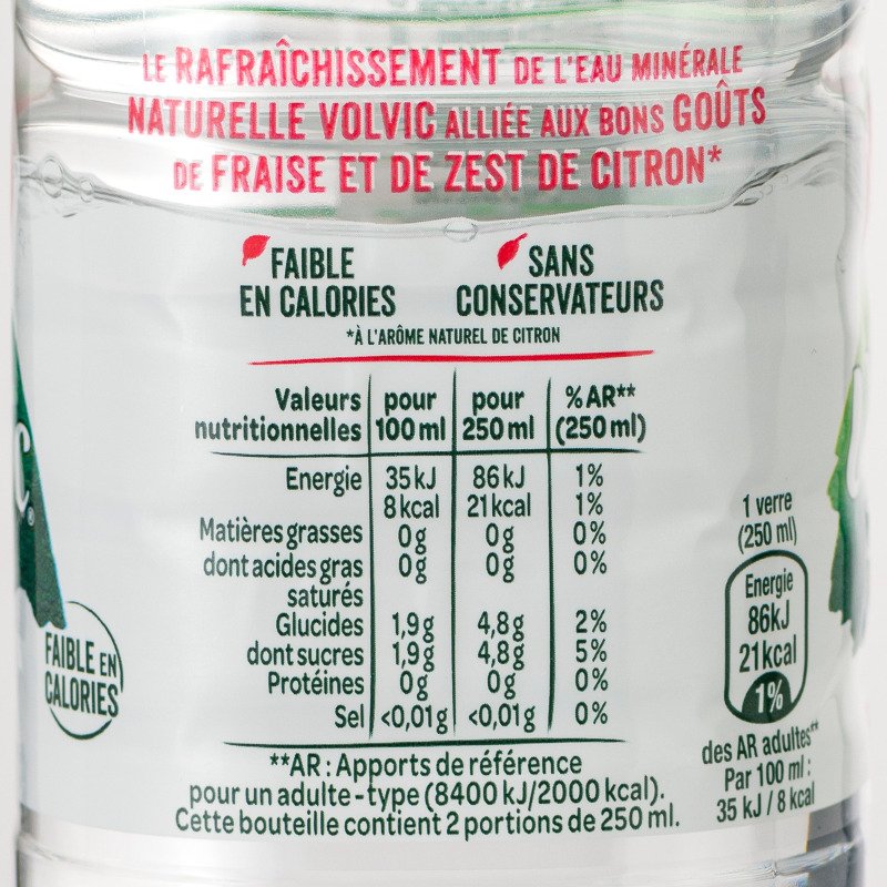 Eau Volvic Zest fraise 50 cl - 24 bouteilles
