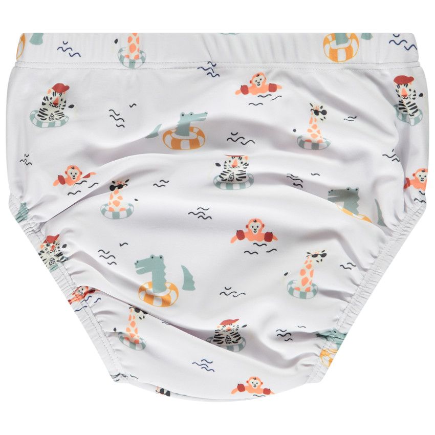 Culotte de bain imprimé animaux nageurs pour bébé garçon - Blanc