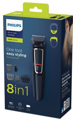 Philips MG3730/15 Grooming Set - Trimmer - Zwart - Staal - 8 Hulpstukken