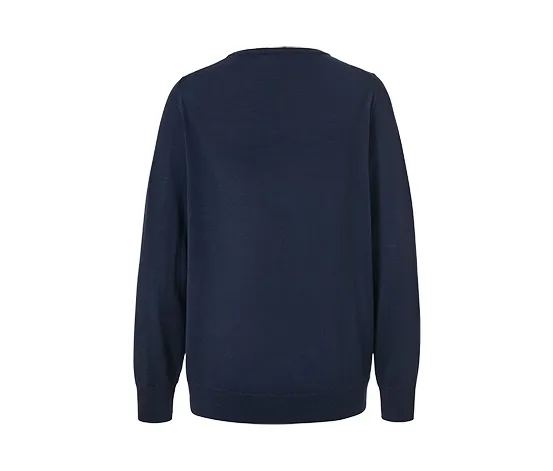 Pullover aus Merinowolle, dunkelblau
