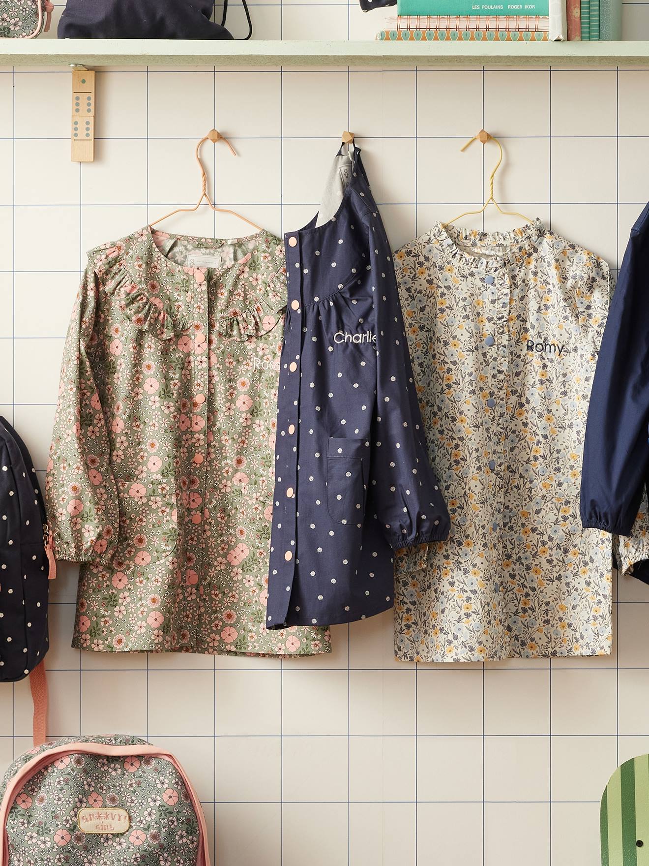 Vestido infantil para menina com flores, azul