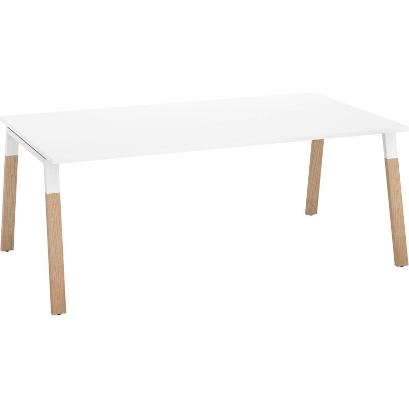 Bureau manager ECLA  L 200 x P 100 cm piètement métal et bois