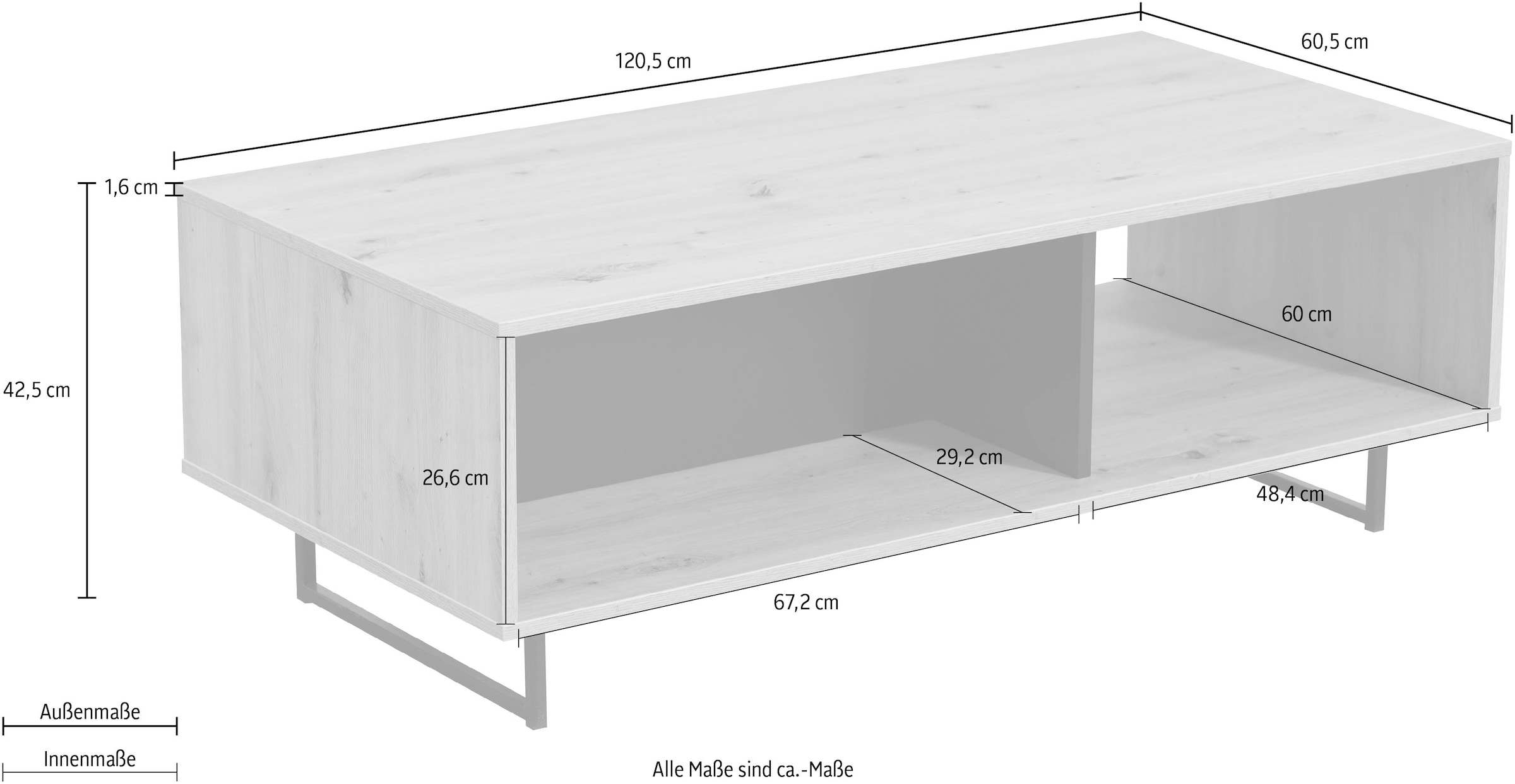 INOSIGN Couchtisch »Sardinia« Breite ca. 120,5 cm