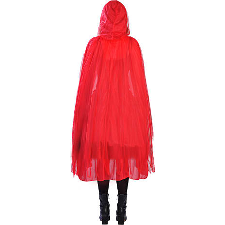 Halloween rød kappe kostume str. 180