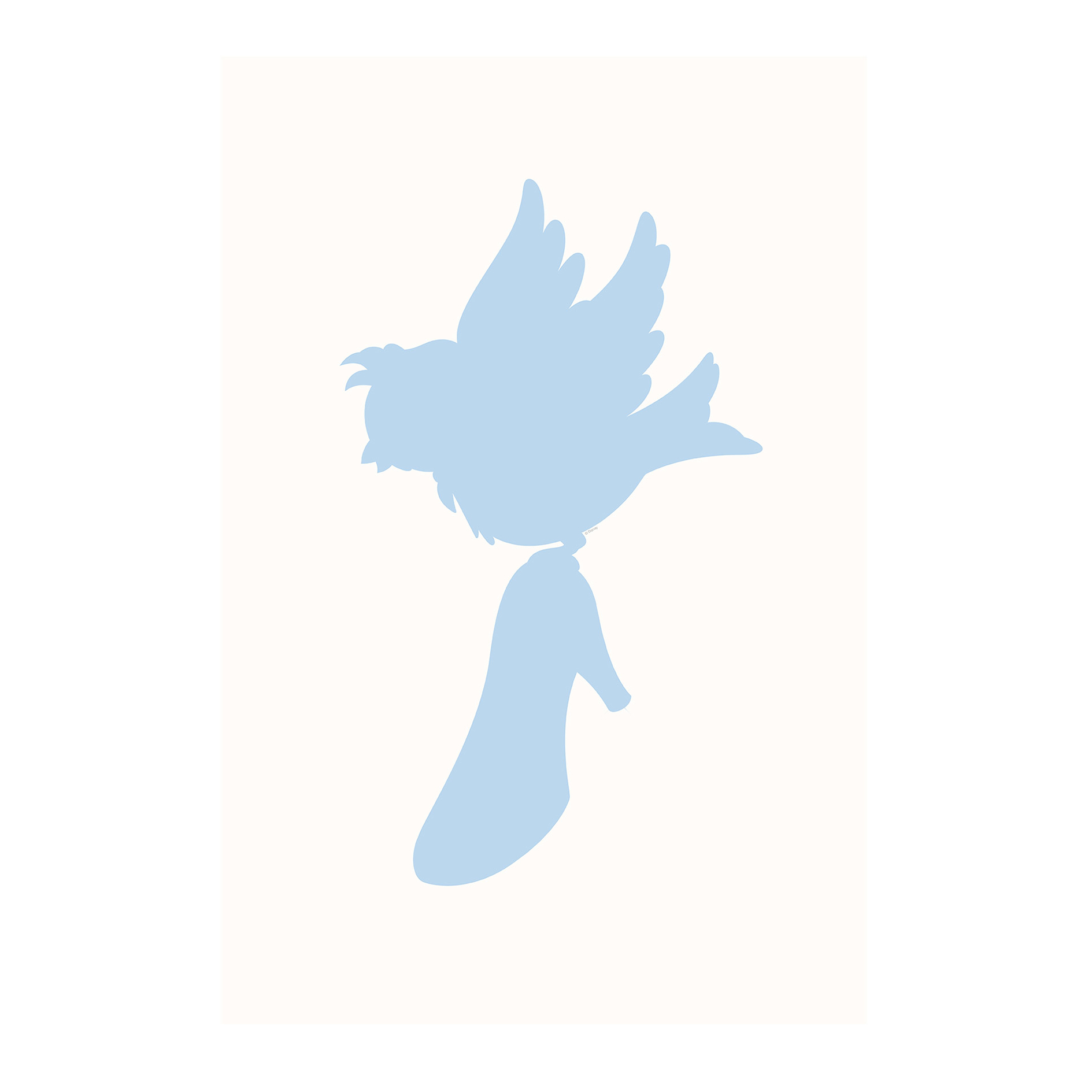 Wandbild CINDERELLA BIRD - blau-weiß - 50x70 cm