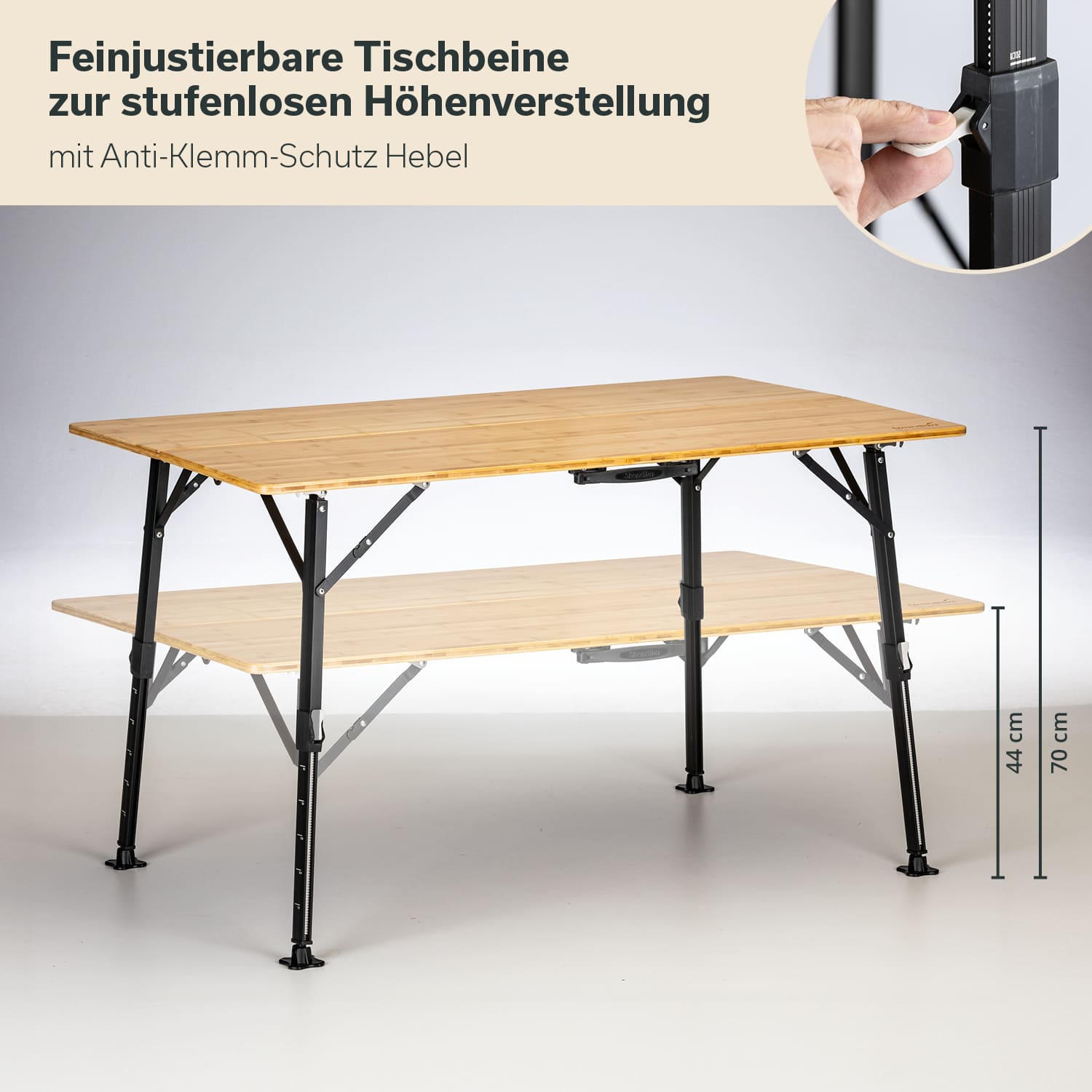 Skandika Tobro bamboe campingtafel - 120 x 70 cm