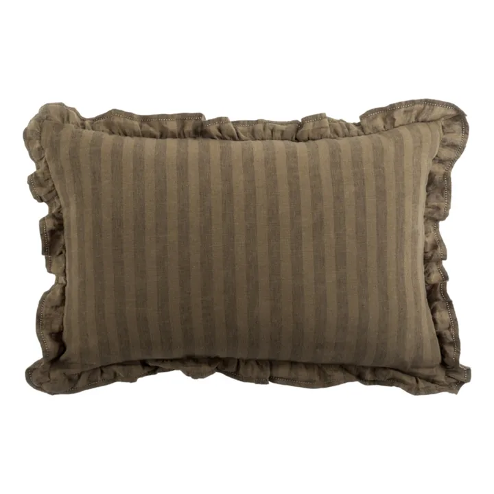 Le Monde Sauvage Housse de coussin Sandhills volantée | Marron